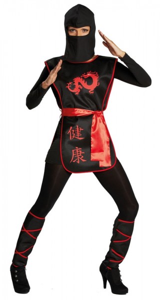 Disfraz de dama dragón ninja para mujer