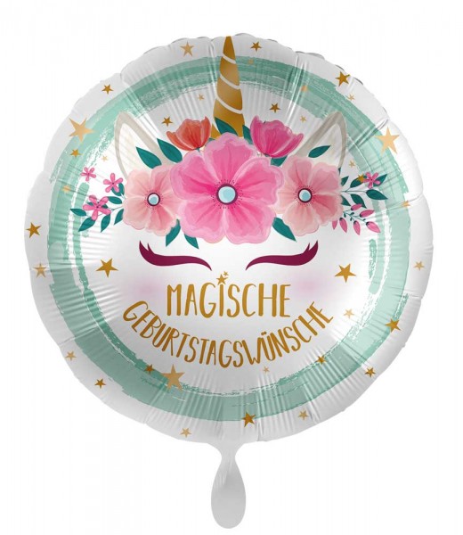 Geburtstags-Folienballon Boho Einhorn 71cm