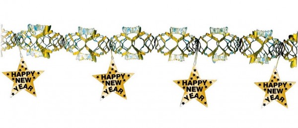 New Year's Eve Foil Garland Gold 3m