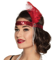 Red 20's sequin headband Suzie