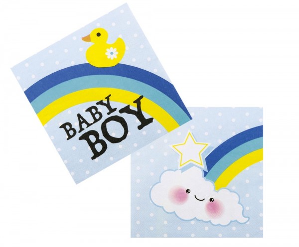 12 baby boy motif napkins