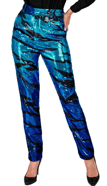 Pantaloni da donna in paillettes Blu Waves