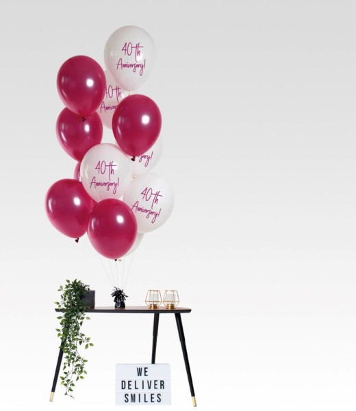 12 anniversary balloon mix 40th 33cm