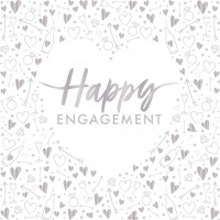16 Happy Engagement Servietten 33cm