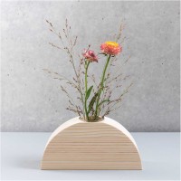 Vorschau: Holz Regenbogen Rohling mit Vase