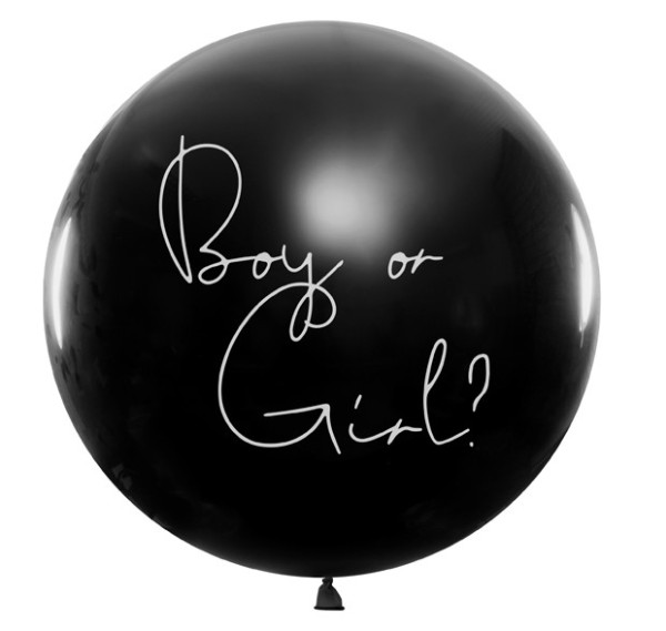 Dreng eller pige konfetti ballon blå 1m