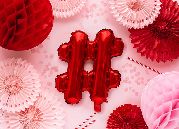 Red # letter balloon 35cm