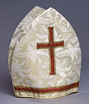High quality bishop's hat cream gold