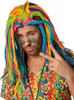 Rainbow neon dreadlock wig