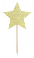 Preview: 6 Shimmering Stars Cupcake Toppers 11.5cm