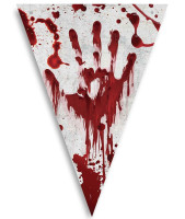 Vorschau: Blutige Hände Halloween Wimpelkette 3m