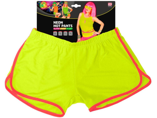 Retro Hot Pants für Damen neon-gelb 2