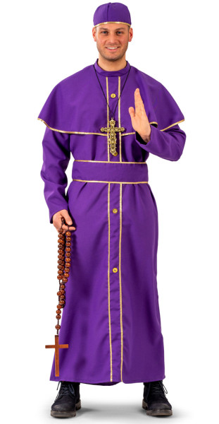 Bischof Kostüm für Herren in Violett 2