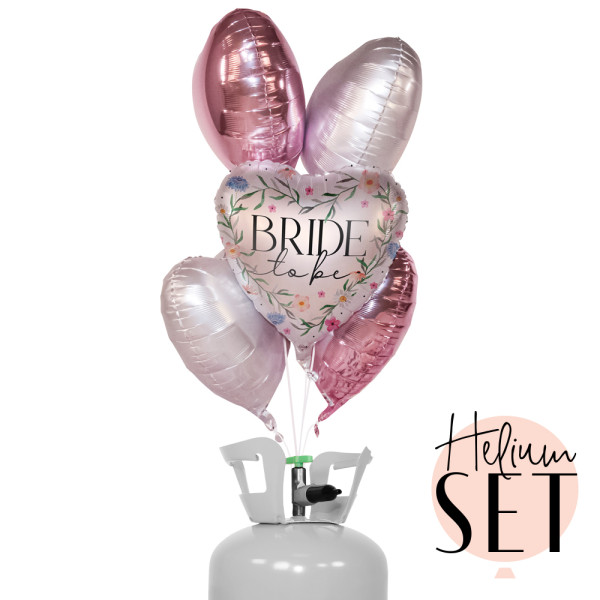 Floral Bride To Be Ballonbouquet-Set mit Heliumbehälter