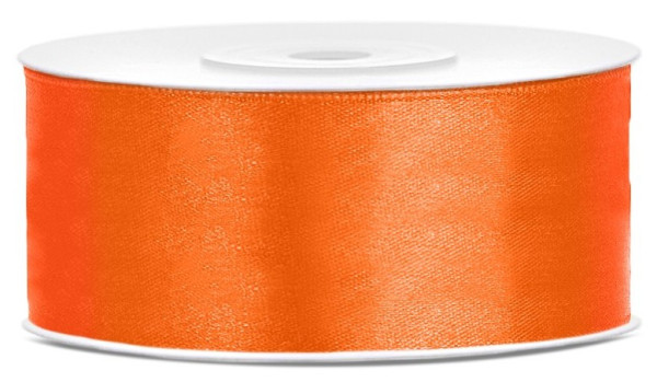25m cinta de satén naranja 25mm de ancho