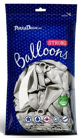 100 Partystar metallic Ballons silber 23cm 2