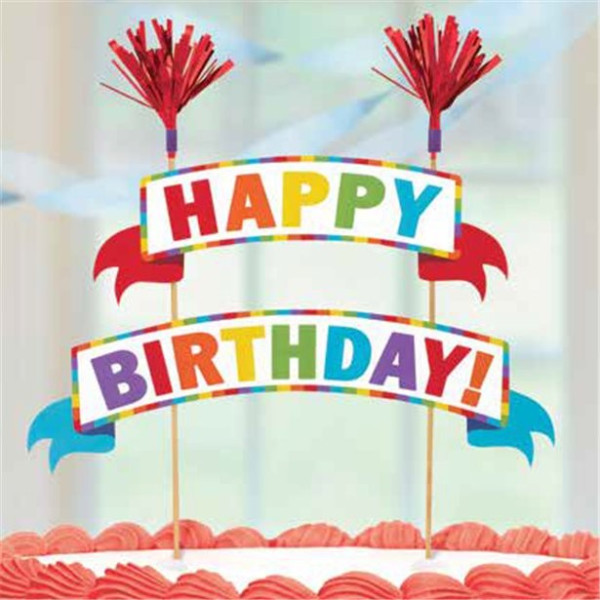 Rainbow Birthday cake decoration banner