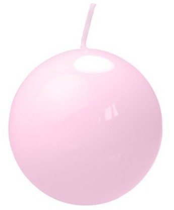 10 candele a sfera rosa lucido 6cm