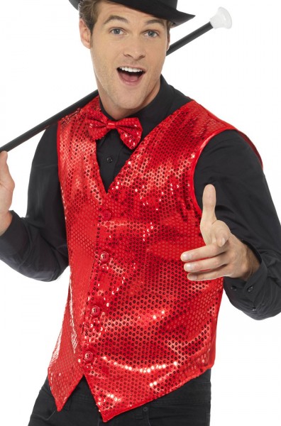 Party prince red vest with sequins