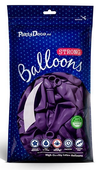 10 metalowych balonów Partystar fioletowych 27 cm