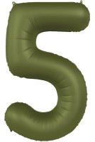 Balon foliowy numer 5 oliwkowy 86cm