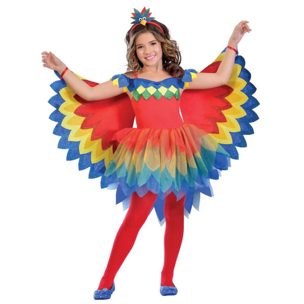 Regenbogen Papagei-Kostüm für Mädchen