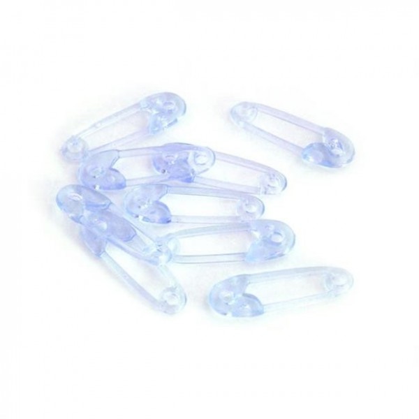 40 épingles de sûreté bleues Baby Shower 3.75cm