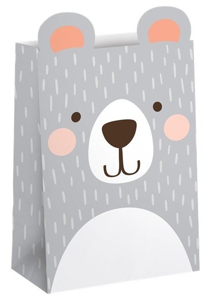 8 bear gift bags 17cm