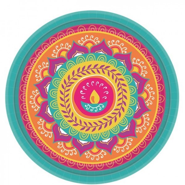8 piatti di carta Diwali 26 cm