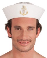 Vista previa: Sombrero de marinero clásico con ancla dorada
