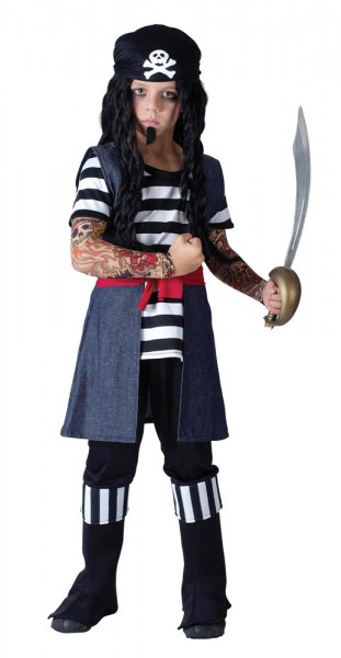 Disfraz infantil de Jack pirata tatuaje
