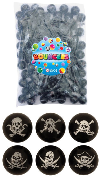 100 pirate party bouncy balls 3cm