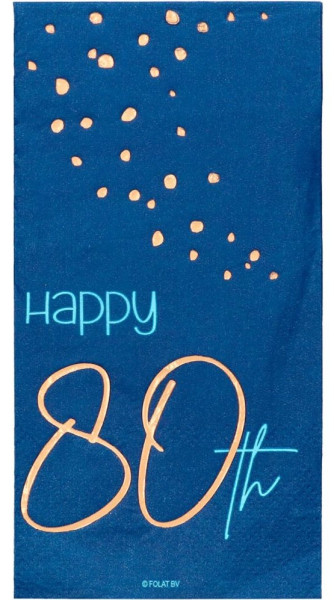 80-års fødselsdag 10 elegante blå servietter