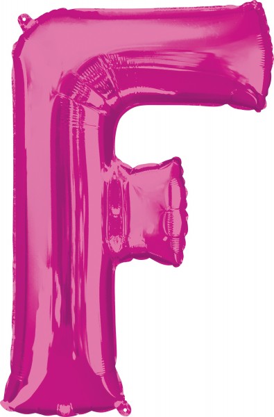 Foil balloon letter F pink XL 81cm