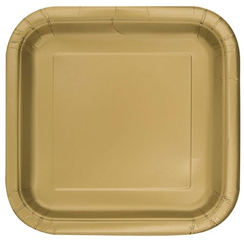 14 assiettes en carton doré Vera 23cm