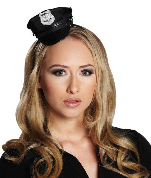 Mini cop hat on headband