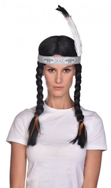 Indian wig white feather