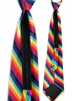 Voorvertoning: Regenboog feest stropdas 43cm