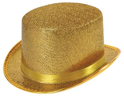 Chapeau haut de forme d'artiste doré