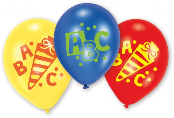 6 Terug naar school ABC-ballonnen 20 cm
