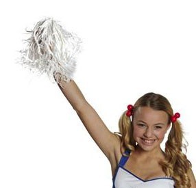 Weiße Cheerleader Pom Pom 2