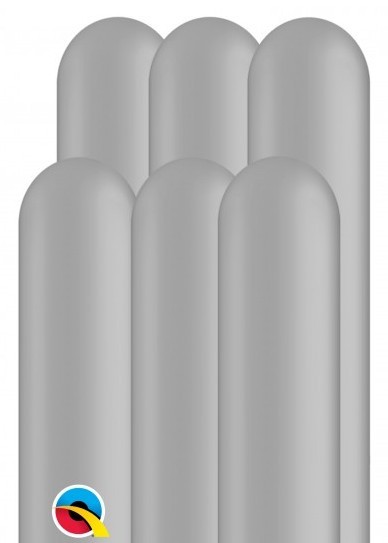 100 palloncini modellabili 260Q argento 1,5 m