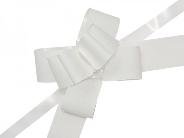 10 self-gathering bows white 5cm