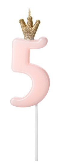 Urodzinowa królowa numer 5 świeczka na ciasto 9,5 cm