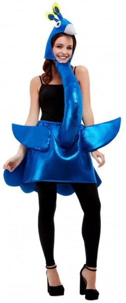 Disfraz de pavo real azul para mujer