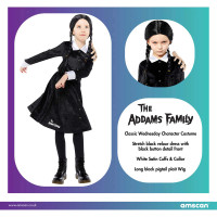 Vorschau: Wednesday Addams Kostüm für Mädchen