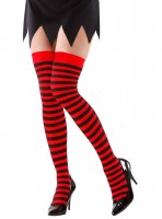 Preview: Striped gothic tights red black