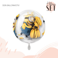 Vorschau: Minions Ballonbouquet-Set mit Heliumbehälter