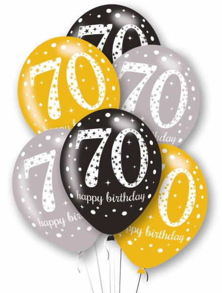 6 ballons glamour du 70e anniversaire