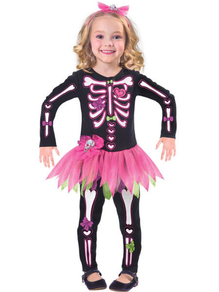 Sødt kostume til børnepige fra Skeleton Girl